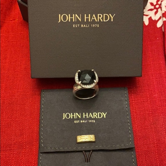 John Hardy Onyx and Diamond Ring - Picture 2 of 5